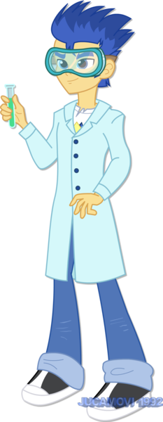 Size: 1280x3292 | Tagged: safe, artist:jucamovi1992, derpibooru import, flash sentry, a queen of clubs, equestria girls, equestria girls series, goggles, male, outfit, science, scientist, simple background, transparent background, vector