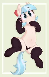Size: 944x1487 | Tagged: suggestive, artist:toroitimu, derpibooru import, coco pommel, earth pony, pony, adorasexy, belly button, cat lingerie, clothes, cocobetes, cute, female, lingerie, looking at you, mare, missing accessory, panties, sexy, simple background, solo, solo female, stockings, thigh highs, underwear
