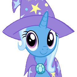 Size: 540x540 | Tagged: safe, derpibooru import, edit, edited screencap, screencap, trixie, pony, unicorn, uncommon bond, animated, background removed, cape, clothes, cute, diatrixes, female, gif, hat, hnnng, mare, no, perfect loop, reaction image, simple background, solo, transparent background, trixie's cape, trixie's hat
