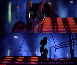 Size: 1178x1002 | Tagged: safe, artist:ejlightning007arts, derpibooru import, tempest shadow, twilight sparkle, twilight sparkle (alicorn), alicorn, pony, my little pony: the movie, cloud city, grammar error, star wars, the empire strikes back