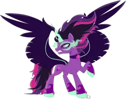 Size: 5401x4262 | Tagged: safe, artist:aaftergloweeye, derpibooru import, sci-twi, twilight sparkle, twilight sparkle (alicorn), ponified, alicorn, pony, absurd resolution, alicornified, alternate hairstyle, equestria girls ponified, female, mare, midnight sparkle, movie accurate, race swap, solo