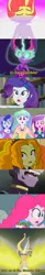 Size: 900x5486 | Tagged: safe, derpibooru import, edit, edited screencap, screencap, adagio dazzle, pinkie pie, princess cadance, princess celestia, princess luna, rarity, sunset shimmer, twilight sparkle, equestria girls, friendship games, beerus, comic, daydream shimmer, dean cadance, dragon ball super, gohan blanco, midnight sparkle, parody, principal celestia, screencap comic, spanish, vice principal luna