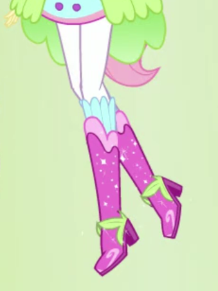 Size: 1536x2048 | Tagged: safe, derpibooru import, screencap, fluttershy, equestria girls, legend of everfree, boots, clothes, green background, high heel boots, legs, pictures of legs, raised leg, shoes, simple background, sparkles