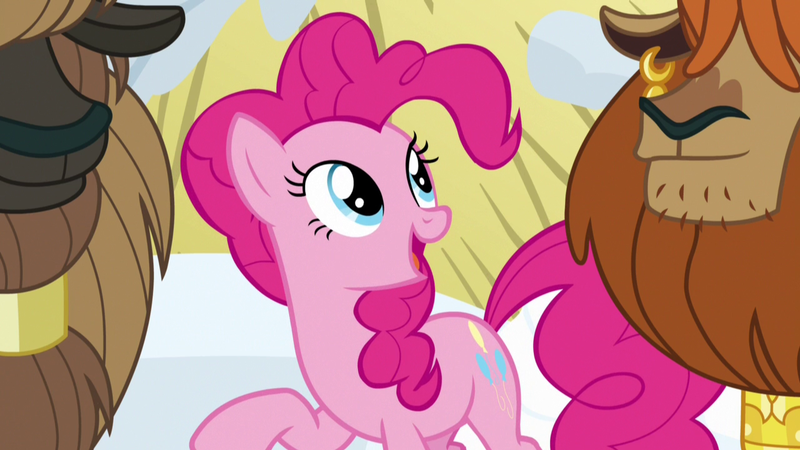 Size: 1280x720 | Tagged: safe, derpibooru import, screencap, pinkie pie, prince rutherford, pony, yak, not asking for trouble, snow