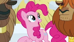 Size: 1280x720 | Tagged: safe, derpibooru import, screencap, pinkie pie, prince rutherford, pony, yak, not asking for trouble, snow