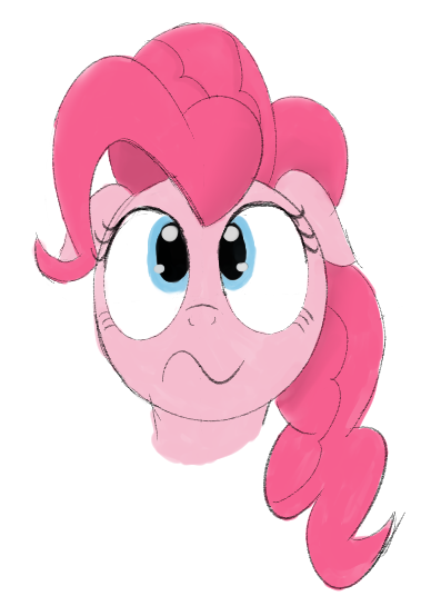 Size: 379x536 | Tagged: safe, artist:nugakku, derpibooru import, pinkie pie, earth pony, pony, colored, face, female, floppy ears, mare, solo