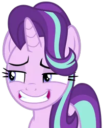 Size: 2800x3428 | Tagged: artist:sketchmcreations, derpibooru import, disinterested, grin, safe, simple background, smiling, solo, starlight glimmer, transparent background, uncommon bond, vector