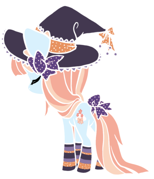 Size: 600x699 | Tagged: safe, artist:coffeecuppup, derpibooru import, oc, oc:wishy wish, unofficial characters only, earth pony, pony, bow, clothes, eyes closed, female, hat, mare, simple background, socks, solo, tail bow, transparent background, witch hat