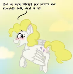 Size: 610x620 | Tagged: safe, artist:yumigatchi, derpibooru import, surprise, pony, blushing, flying, plot, solo