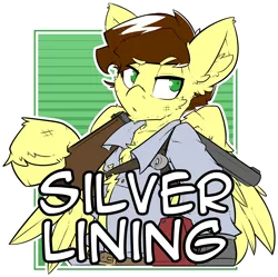 Size: 1926x1919 | Tagged: safe, artist:bbsartboutique, derpibooru import, oc, oc:silver lining, unofficial characters only, pegasus, pony, badge, con badge