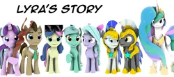 Size: 3840x1708 | Tagged: 3d, artist:goatcanon, bon bon, comic:lyra's story, derpibooru import, doctor whooves, female, flitter, guardsmare, lyra heartstrings, mare, necktie, oc, oc:general dust, oc:general strawcream, princess celestia, royal guard, s5 starlight, safe, simple background, staff, staff of sameness, starlight glimmer, sunglasses, sweetie drops, time turner, white background