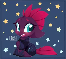 Size: 1280x1152 | Tagged: safe, artist:feekteev, derpibooru import, tempest shadow, pony, unicorn, my little pony: the movie, broken horn, chibi, eye scar, female, mare, scar, solo