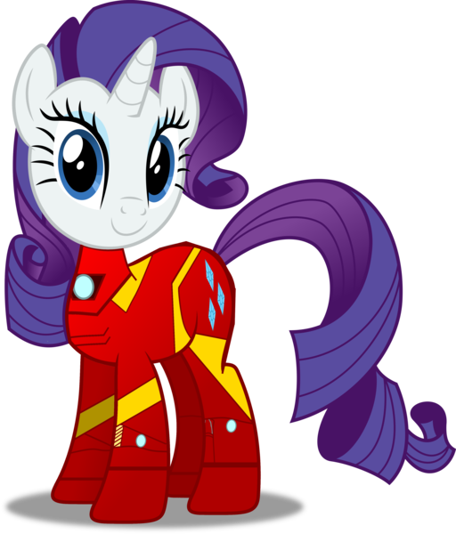 Size: 3412x4000 | Tagged: safe, artist:dashiesparkle, artist:grapefruitface1, derpibooru import, edit, vector edit, rarity, ponified, pony, avengers, civil war, clothes, electricity, iron man, marvel, marvel cinematic universe, science fiction, simple background, solo, suit, tony stark, vector