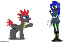 Size: 1980x1100 | Tagged: safe, artist:gamerpen, derpibooru import, oc, oc:gamerpen, oc:summer haze, unofficial characters only, equestria girls, equestria girls-ified, potion, simple background, transparent background