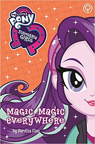 Size: 329x499 | Tagged: safe, derpibooru import, official, starlight glimmer, equestria girls, mirror magic, spoiler:eqg specials, beanie, book cover, hat, magic magic everywhere, smiling, solo