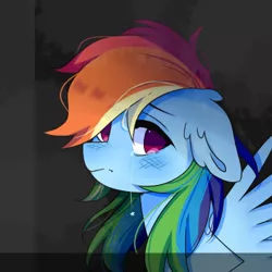 Size: 500x500 | Tagged: safe, artist:silvah-chan, derpibooru import, rainbow dash, pegasus, pony, crying, sad, solo