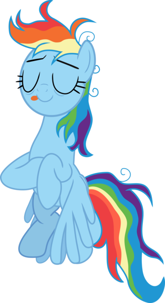 Size: 4613x8455 | Tagged: safe, artist:shutterflyeqd, derpibooru import, rainbow dash, secrets and pies, absurd resolution, eyes closed, messy mane, simple background, solo, tongue out, transparent background, vector