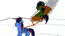 Size: 1152x647 | Tagged: derpibooru import, oc, oc:jadestar, oc:kaevorrvector, safe, sledding, unofficial characters only