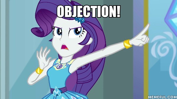 Size: 600x337 | Tagged: safe, derpibooru import, edit, edited screencap, screencap, rarity, equestria girls, equestria girls series, ace attorney, clothes, geode of shielding, image macro, meme, objection, reference, solo