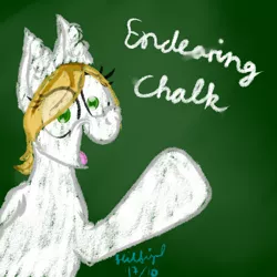 Size: 512x512 | Tagged: artist:hilfigirl, chalk, chalkboard, derpibooru import, oc, oc:endearing chalk, safe, solo, teacher, unofficial characters only