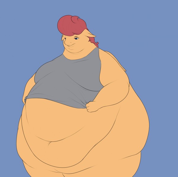 Size: 1280x1276 | Tagged: questionable, artist:astr0zone, derpibooru import, oc, oc:astrozone, unofficial characters only, anthro, pegasus, bingo wings, clothes, fat, male, moobs, morbidly obese, obese, saggy, shirt, solo, solo male