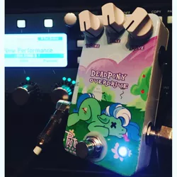 Size: 800x800 | Tagged: safe, derpibooru import, oc, unofficial characters only, pony, dead, effect pedal, effects pedal, irl, overdrive, photo, tongue out, x eyes