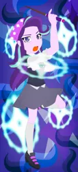 Size: 657x1440 | Tagged: safe, artist:fantasygerard2000, derpibooru import, starlight glimmer, equestria girls, mirror magic, spoiler:eqg specials, beanie, clothes, glowing hands, hat, looking at you, magic, magic circle, solo, wand
