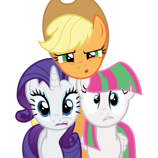 Size: 2000x2000 | Tagged: safe, artist:phucknuckl, derpibooru import, applejack, blossomforth, rarity, earth pony, pegasus, pony, unicorn, cowboy hat, female, hat, mare, simple background, stetson, transparent background, trio