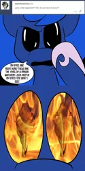 Size: 576x1152 | Tagged: safe, artist:pembroke, derpibooru import, princess luna, ghost rider, penance stare, stickluna, thiklestia