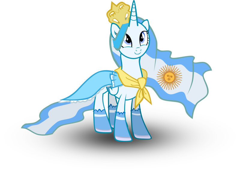 Size: 2937x2086 | Tagged: safe, artist:daku, derpibooru import, oc, oc:princess argenta, ponified, unofficial characters only, alicorn, pony, /mlpol/, argentina, bandana, c:, clothes, cute, dress, female, hair over one eye, long mane, looking up, nation ponies, neckerchief, ocbetes, simple background, smiling, socks, solo, transparent background, vector