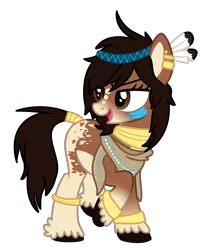 Size: 3792x4424 | Tagged: safe, artist:1ittlebird, derpibooru import, oc, oc:high mountain, unofficial characters only, earth pony, pony, female, high res, mare, native american, simple background, solo, transparent background, vector