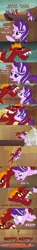 Size: 768x5217 | Tagged: alternate version, celestial advice, clump, derpibooru import, dragon, engrish, garble, language barrier, lava, prominence, safe, screencap comic, starlight glimmer, teenaged dragon, this will end in death, this will end in tears and/or death, this will not end well, vex
