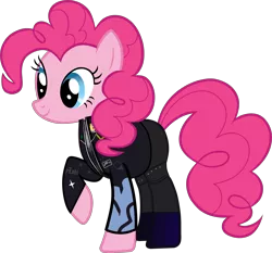 Size: 2862x2671 | Tagged: clothes, dave lister, derpibooru import, edit, parody, pinkie pie, red dwarf, safe, science fiction, simple background, solo, transparent background, vector, vector edit