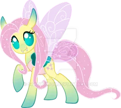 Size: 600x535 | Tagged: artist:sakuyamon, changedling, changedlingified, changeling, changelingified, cute, derpibooru import, deviantart watermark, flutterling, fluttershy, obtrusive watermark, safe, solo, species swap, watermark