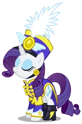 Size: 1979x3000 | Tagged: safe, artist:brony-works, derpibooru import, rarity, pony, unicorn, ancient wonderbolts uniform, boots, clothes, eyes closed, female, hat, mare, sgt. rarity, shako, shoes, simple background, solo, transparent background, uniform, vector