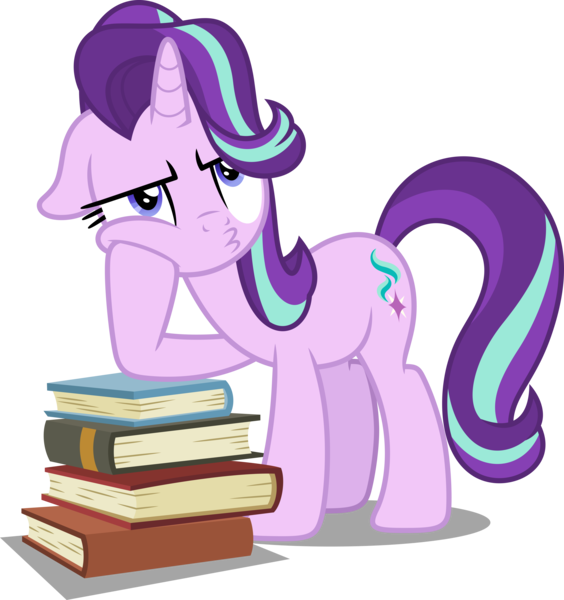 Size: 4697x5000 | Tagged: safe, artist:dashiesparkle, derpibooru import, starlight glimmer, pony, unicorn, uncommon bond, .svg available, absurd resolution, book, bored, cute, duckface, female, floppy ears, glimmerbetes, mare, simple background, solo, transparent background, vector