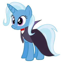 Size: 1294x1296 | Tagged: safe, artist:kingdark0001, derpibooru import, edit, vector edit, trixie, pony, unicorn, vampire, 80s, bowtie, cape, clothes, count duckula, cute, danger mouse, diatrixes, female, halloween, holiday, mare, parody, simple background, solo, transparent background, vector, vegetarian