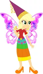 Size: 357x611 | Tagged: safe, artist:selenaede, artist:user15432, derpibooru import, applejack, fairy, human, equestria girls, apple fairy, base used, clothes, costume, dress, fairy princess, fairy princess outfit, fairy wings, halloween, halloween costume, high heels, holiday, humanized, princess, princess applejack, princess costume, princess hat, shoes, winged humanization, wings