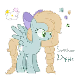 Size: 2000x2000 | Tagged: safe, artist:emerald-bliss, derpibooru import, oc, oc:sunshine dapple, unofficial characters only, pegasus, pony, female, high res, mare, offspring, parent:derpy hooves, parent:doctor whooves, parents:doctorderpy, reference sheet, simple background, solo, transparent background