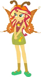 Size: 317x595 | Tagged: safe, artist:selenaede, artist:user15432, derpibooru import, sunset shimmer, butterfly, human, equestria girls, antenna, antennae, base used, butterfly costume, butterfly wings, clothes, costume, halloween, halloween costume, humanized, shoes, socks, winged humanization, wings