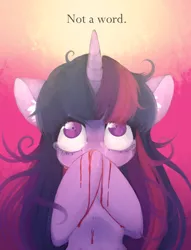 Size: 1300x1700 | Tagged: semi-grimdark, artist:rainbowhitter, derpibooru import, twilight sparkle, pony, unicorn, blood, bust, crying, solo