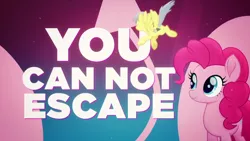Size: 1280x720 | Tagged: safe, derpibooru import, official, screencap, pinkie pie, unnamed character, unnamed pony, earth pony, pegasus, pony, my little pony: the movie, background pony, face of mercy, female, flying, lyrics, mare, music video, rainbow (song), sia (singer), song reference, text, the implications are horrible, trapped, unfortunate implications, welcome to the herd, you can not escape
