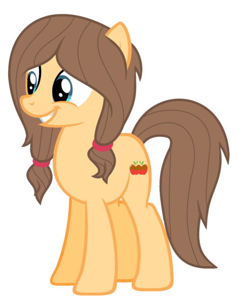 Size: 1024x1309 | Tagged: safe, artist:cindydreamlight, derpibooru import, oc, oc:applemele, unofficial characters only, earth pony, pony, female, mare, offspring, parent:applejack, parent:caramel, parents:carajack, simple background, solo, transparent background