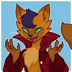 Size: 470x470 | Tagged: abyssinian, anthro, artist:nukeleer, artist:nukethemongoose, capper dapperpaws, cat, chest fluff, clothes, derpibooru import, male, my little pony: the movie, open mouth, safe, solo