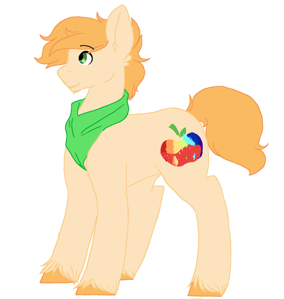 Size: 2000x2100 | Tagged: safe, artist:mah521, derpibooru import, oc, oc:apple dust, unofficial characters only, earth pony, pony, high res, male, offspring, parent:applejack, simple background, solo, stallion, white background