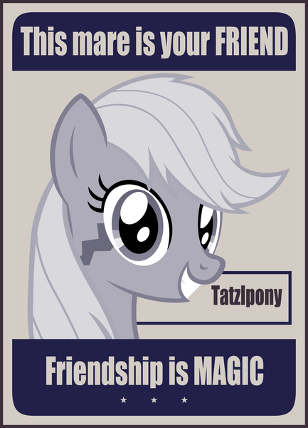 Size: 1518x2103 | Tagged: safe, artist:badumsquish, derpibooru import, applejack, monster pony, original species, tatzlpony, alternate hairstyle, female, friendship, grin, looking at you, messy mane, monochrome, poster, propaganda, smiling, solo, species swap, squee, tatzljack, this man is your friend he fights for freedom, world war ii