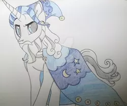 Size: 1024x853 | Tagged: safe, artist:evergreen-gemdust, derpibooru import, star swirl the bearded, pony, shadow play, deviantart watermark, obtrusive watermark, solo, traditional art, watermark