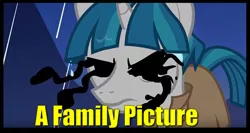 Size: 874x466 | Tagged: a family picture, caption, derpibooru import, edit, edited screencap, meme, nostalgia critic, pony of shadows, safe, scary eyes, screencap, season 7, shadow play, stygian, you know for kids