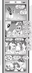 Size: 1451x3300 | Tagged: artist:loreto-arts, bloodstone scepter, changeling horn, comic, comic:friendship is innuendo, crying, derpibooru import, dragon, female, goddammit trixie, hug, male, monochrome, pinkie pie, princess flurry heart, scepter, spike, spike gets all the mares, starlight glimmer, straight, suddenly trixie, suggestive, trixie, twilight scepter, twilight sparkle, winged spike