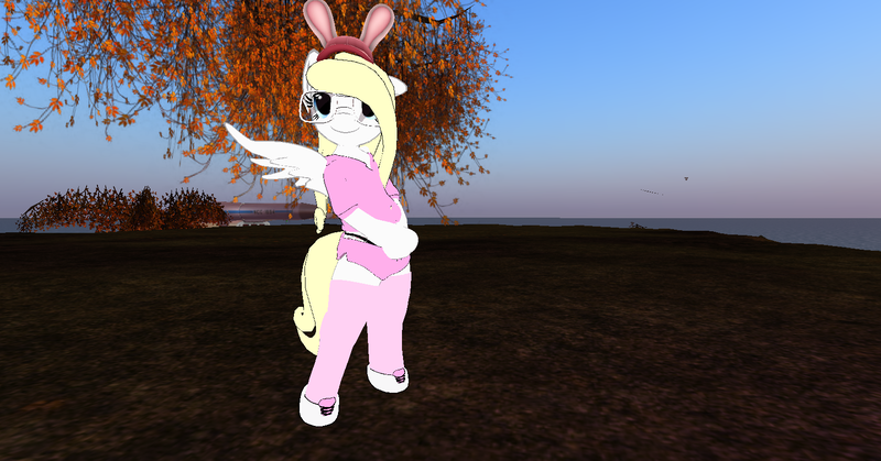 Size: 1600x837 | Tagged: safe, derpibooru import, oc, oc:solari melody, unofficial characters only, semi-anthro, pink, second life, solo